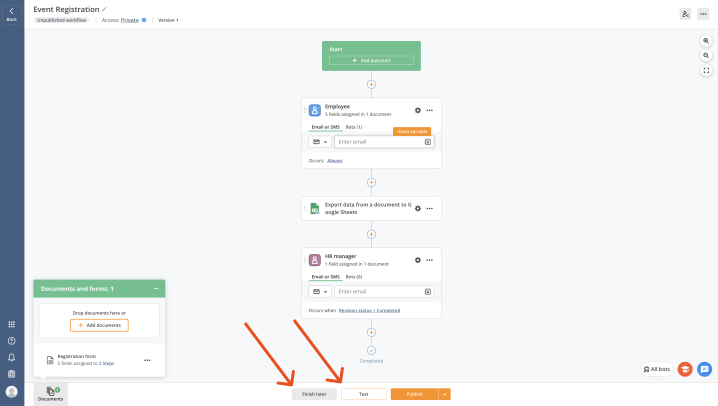 Workflow document feature example